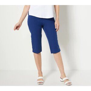 Isaac Mizrahi Live Regular 24 7 Stretch Slim Pedal Pusher Women 4 Royal Navy NEW